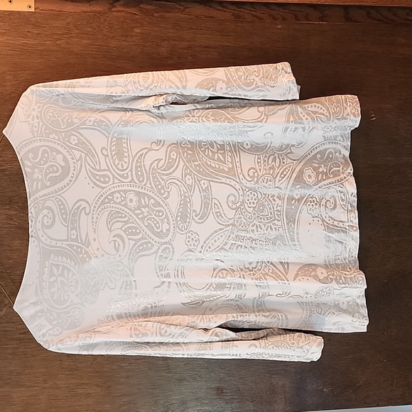 Chicos white & silver beaded top, XL, EUC, stretchy, Chico size 3 - Picture 4 of 4